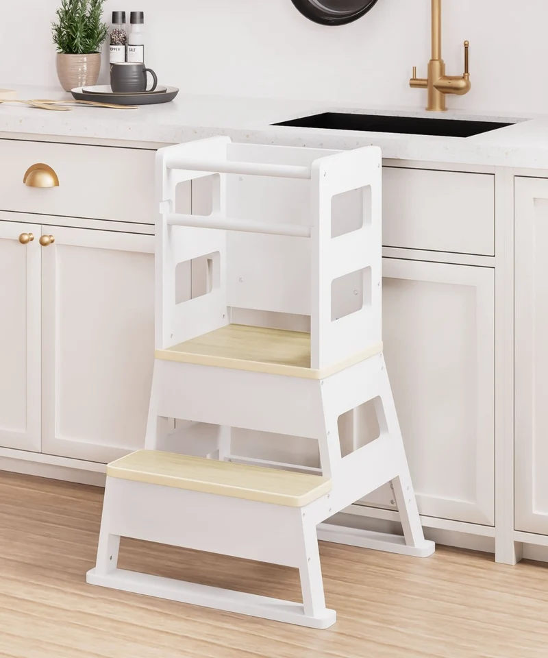 Yorbay Montessori Kinder Lernturm mit Tafel