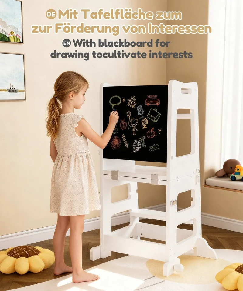 Yorbay 3-in-1 Montessori Kinder Lernturm