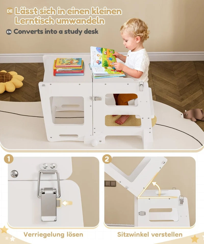 Yorbay 3-in-1 Montessori Kinder Lernturm