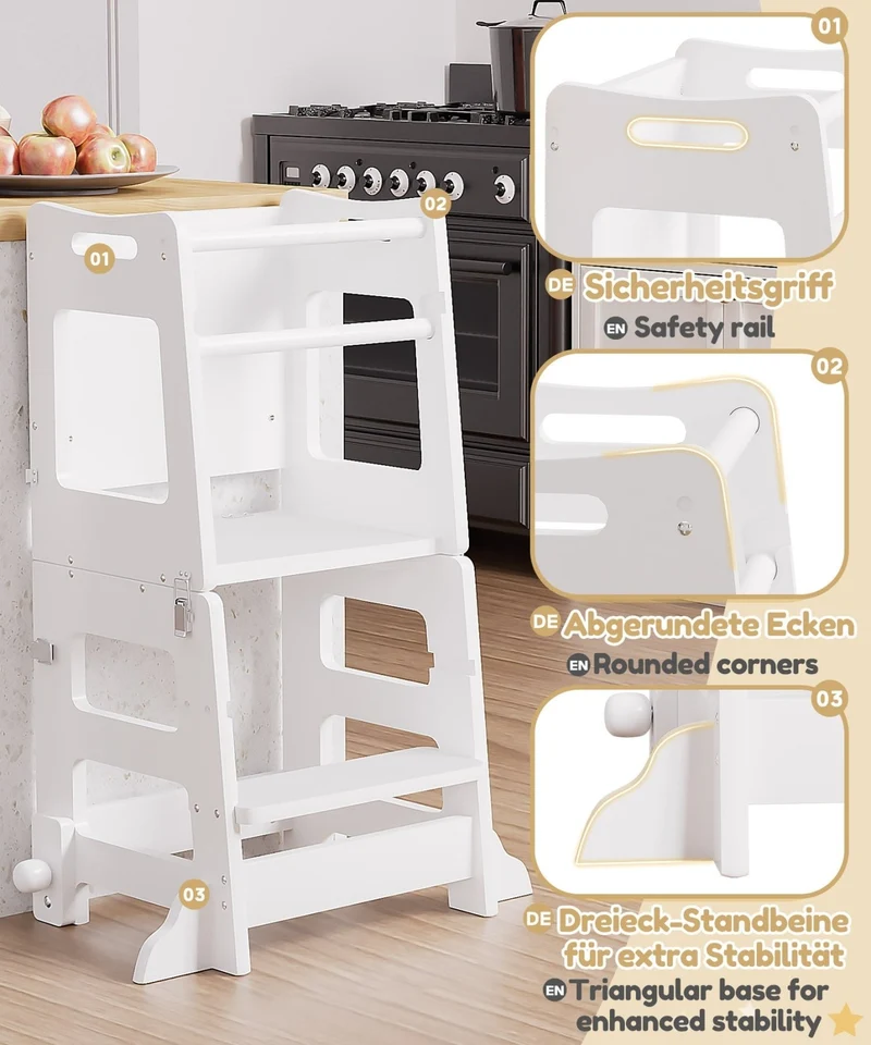 Yorbay 3-in-1 Montessori Kinder Lernturm