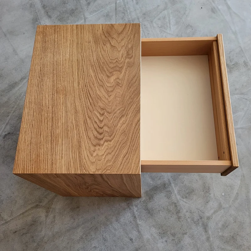 Beistelltisch FLEX XL mit Schubkasten und Holzboden Eiche (Ausstellungsstück)