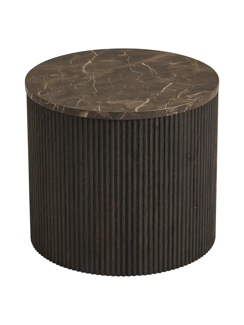 Rota Beistelltisch Marmor-Optik, dunkelbraun