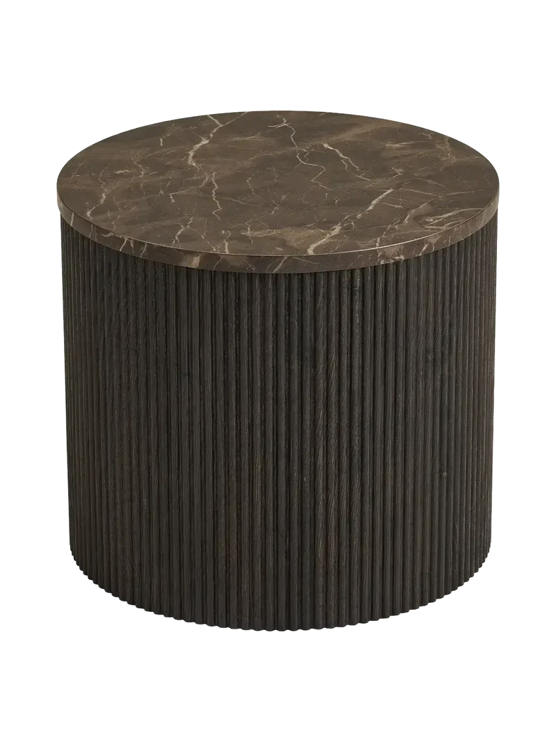 Rota Beistelltisch Marmor-Optik, dunkelbraun