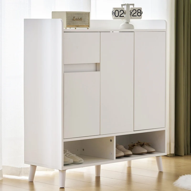 Schuhschrank mit verstellbaren Einlegeböden, 99 x 90 x 35 cm