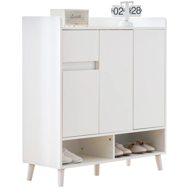 Schuhschrank mit verstellbaren Einlegeböden, 99 x 90 x 35 cm