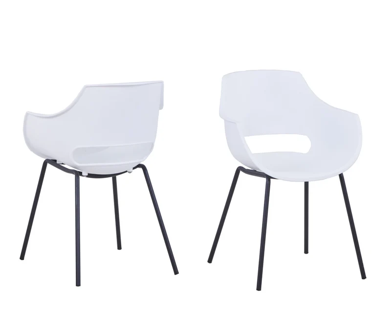 Schalenstühle 2er Set – Kunststoff & Metallgestell