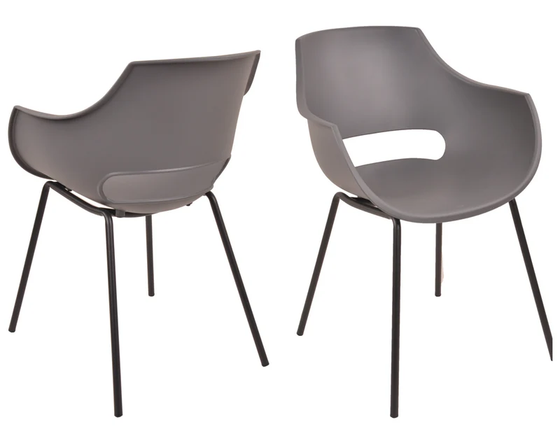 Schalenstühle 2er Set – Kunststoff & Metallgestell