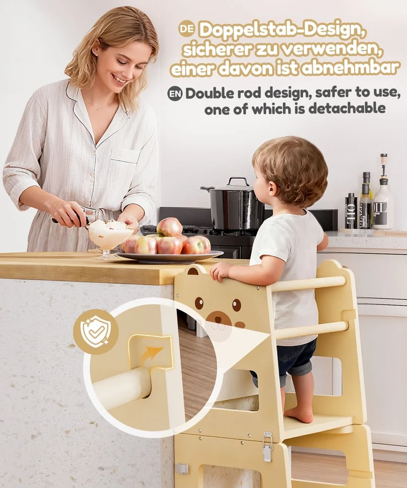Yorbay 3-in-1 Montessori Kinder Lernturm in Bärenform