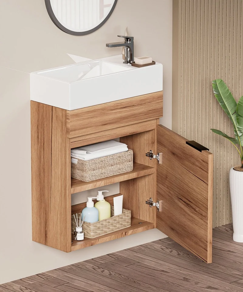 Yorbay Waschbecken mit Unterschrank, wandhängend