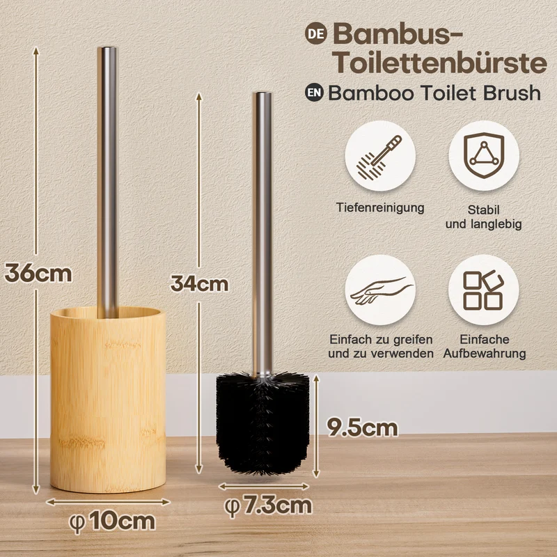 Yorbay Toilettenbürste mit Bambus-Halter
