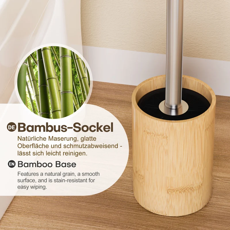 Yorbay Toilettenbürste mit Bambus-Halter