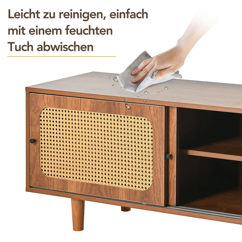 Rattan-Schuhschrank mit 2 Türen