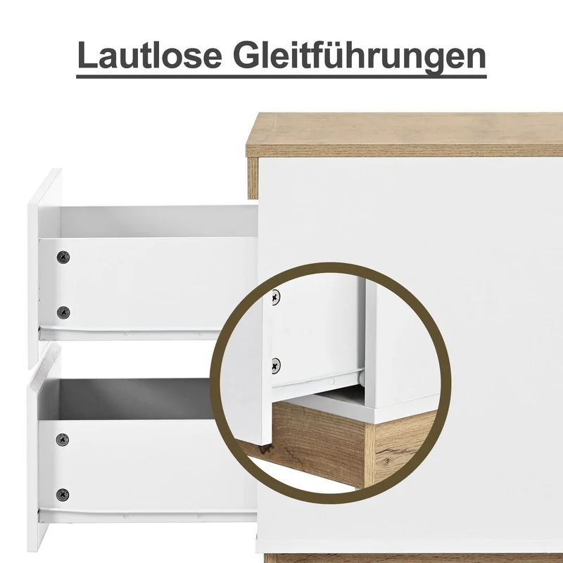 Nachttisch mit zwei Schubladen, 40 x 55 x 55 cm
