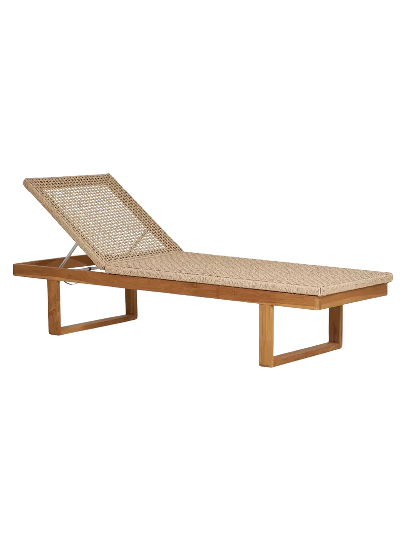 Derby Sonnenliege Teak/Polyrattan, natur