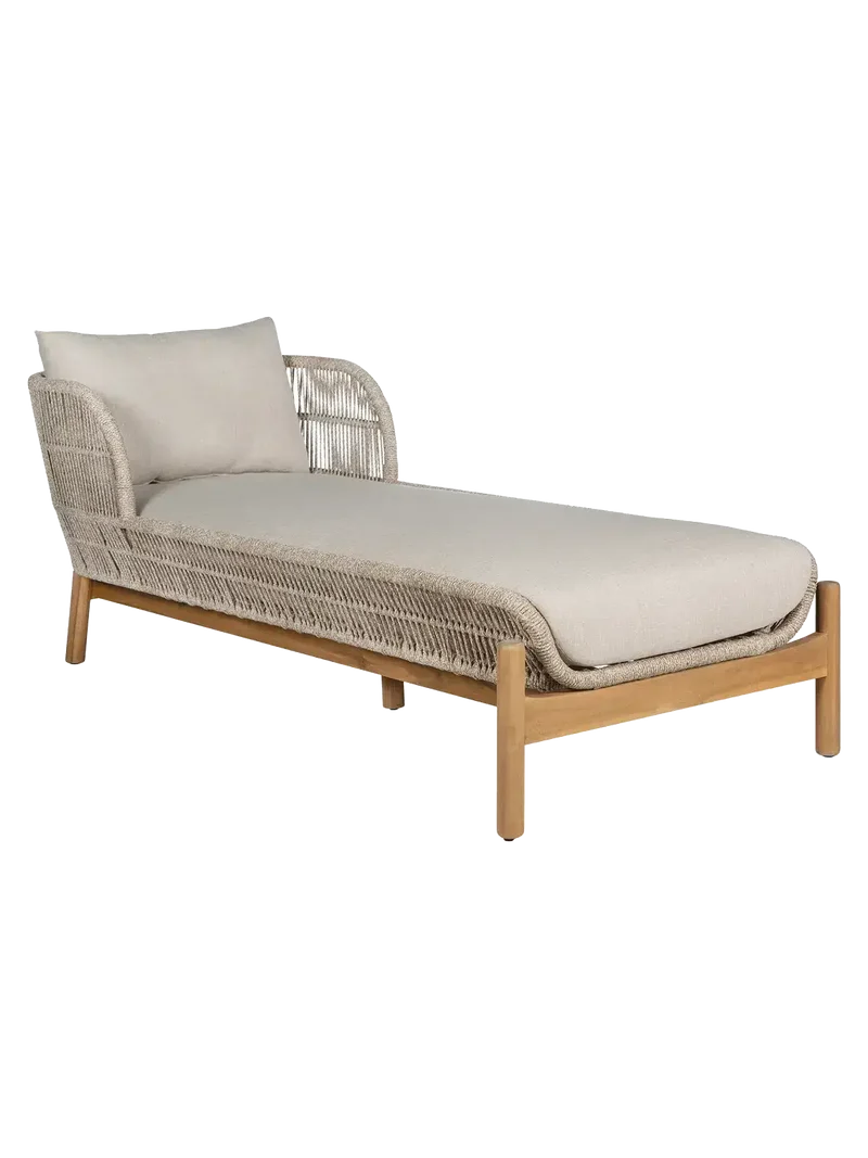 Terracina Sonnenliege Akazienholz, natur/beige