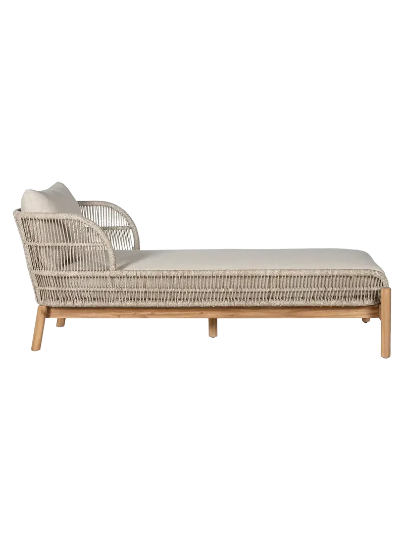 Terracina Sonnenliege Akazienholz, natur/beige