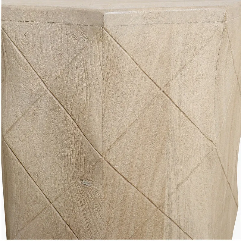 Hocker Driftwood mit Rautenmuster