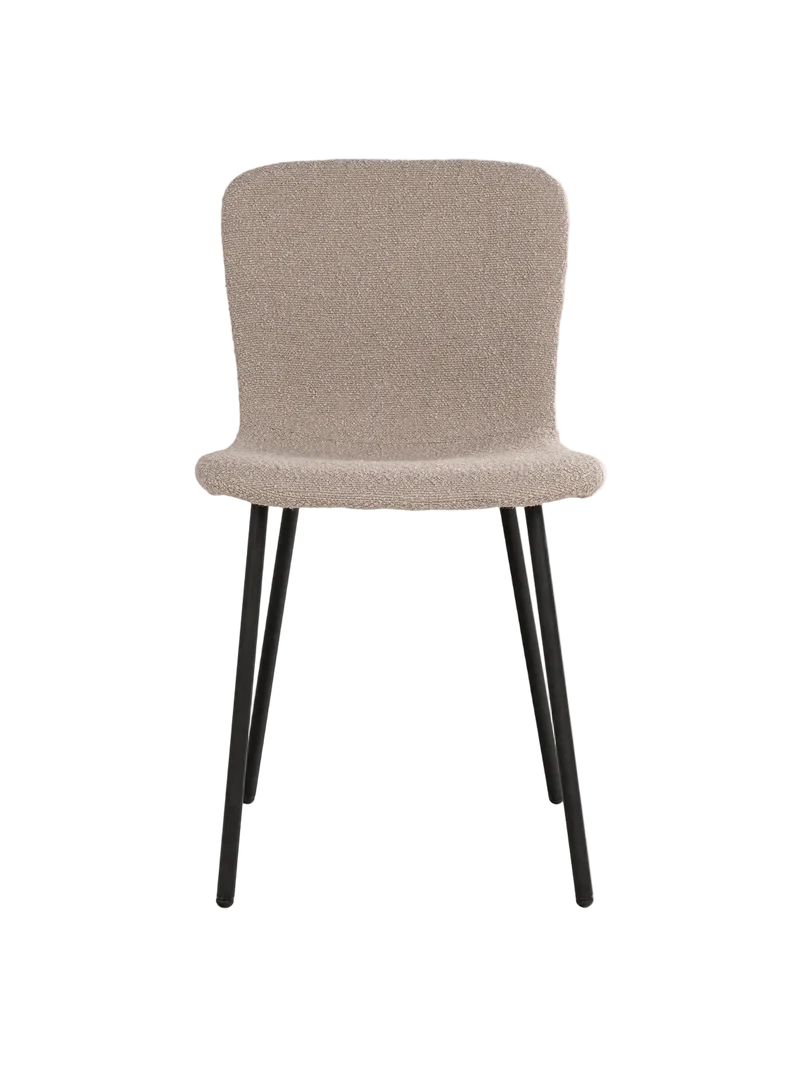 Halden Esszimmerstuhl Bouclé, beige, schwarze Beine