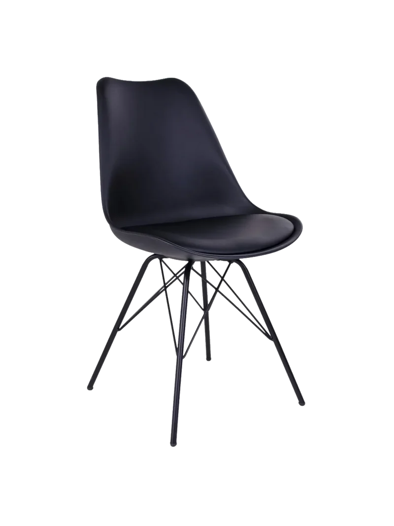Oslo Esszimmerstuhl PU, schwarz, schwarze Beine