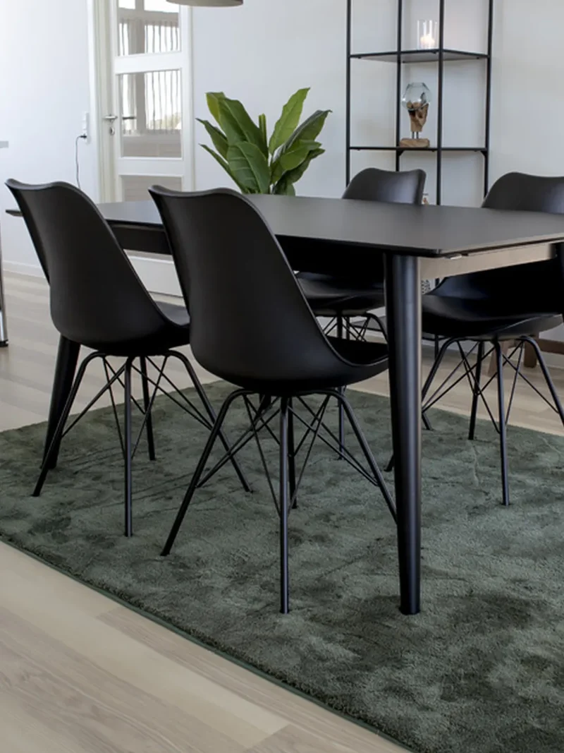 Oslo Esszimmerstuhl PU, schwarz, schwarze Beine