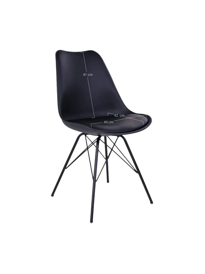 Oslo Esszimmerstuhl PU, schwarz, schwarze Beine