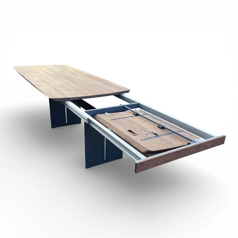 Lavida Freiform Synchro Auszugstisch – Nussbaum (240×100 + 80 cm)