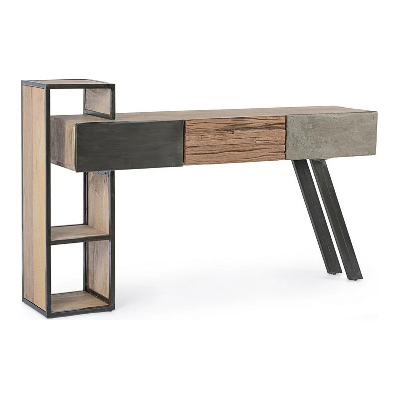 Konsole Manchester | Recyclingholz, Mango und Stahl, 3 Schubladen, 160 cm