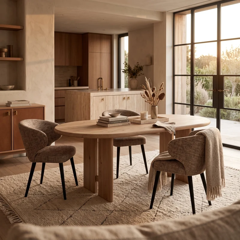 Esszimmerstuhl Fiori Brown | Mois 05 mit schwarzen Beinen