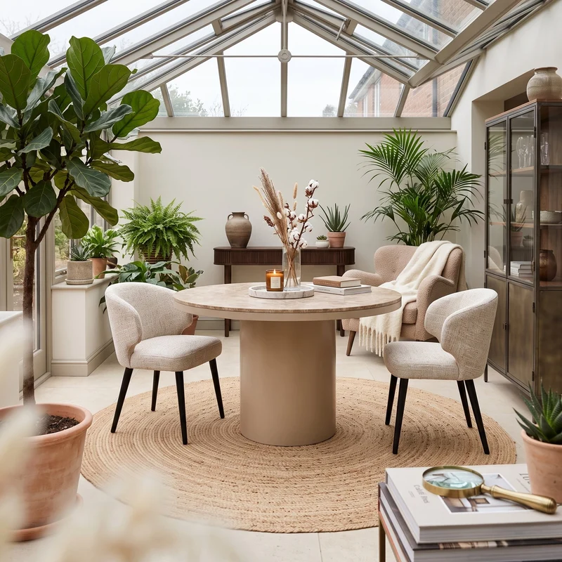 Esszimmerstuhl Fiori Beige | Mois 04 mit schwarzen Beinen