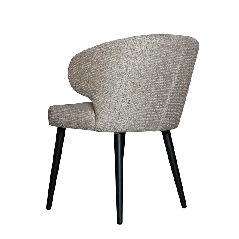 Esszimmerstuhl Fiori Beige | Mois 04 mit schwarzen Beinen