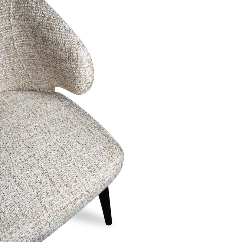 Esszimmerstuhl Fiori Beige | Mois 04 mit schwarzen Beinen