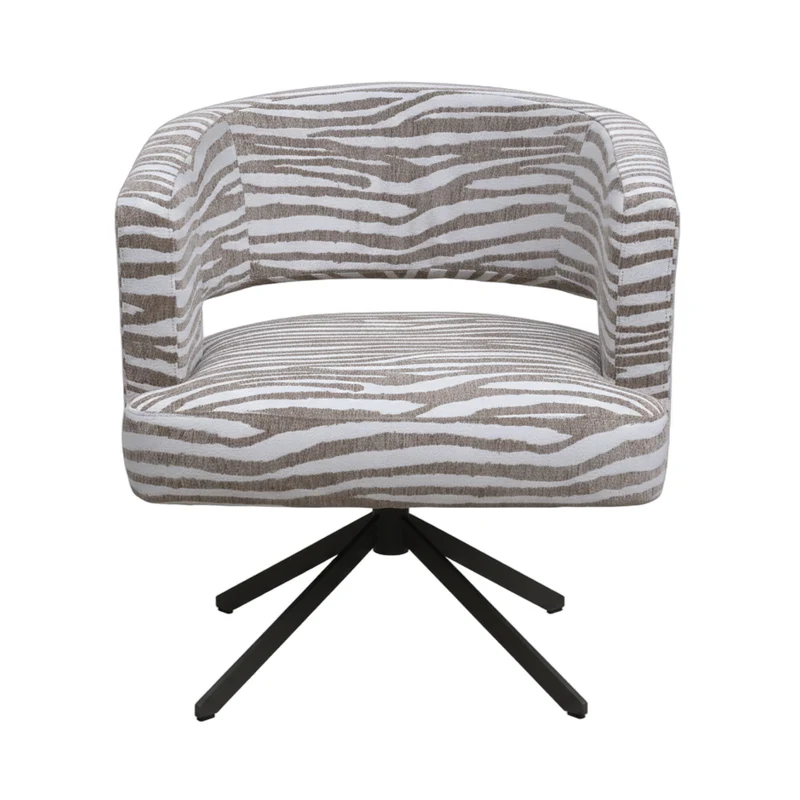 Esszimmerstuhl Baldr Beige | Wavy Lines auf Metallgestell