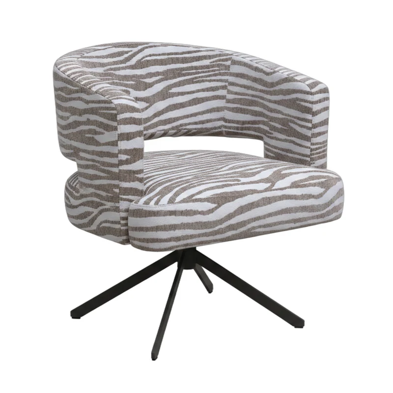Esszimmerstuhl Baldr Beige | Wavy Lines auf Metallgestell