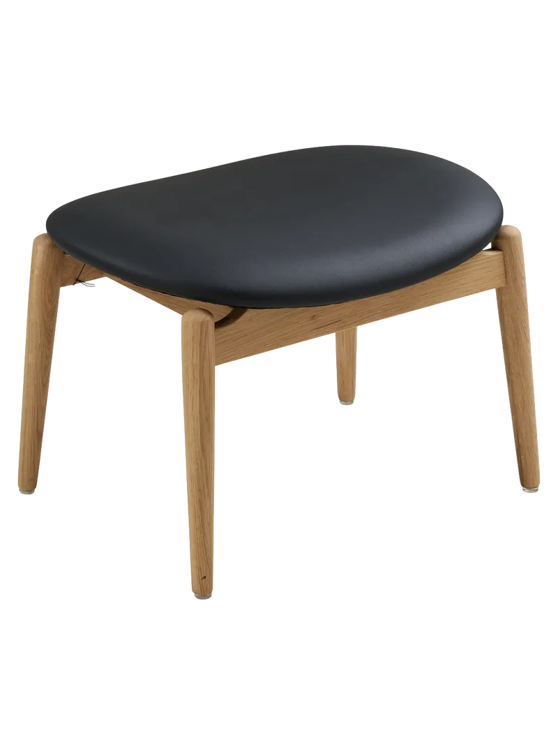 Olvera Fußhocker Eiche/PU, natur/schwarz