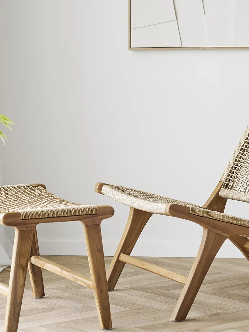 Derby Stuhl Teak/Polyrattan, natur