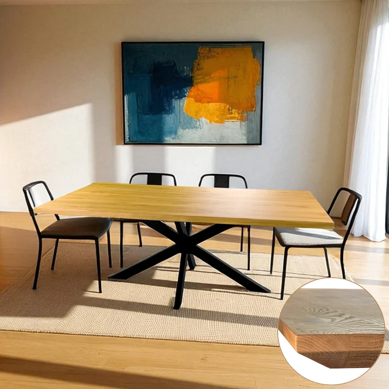Tisch FRED Double-X - Massivholz Eiche