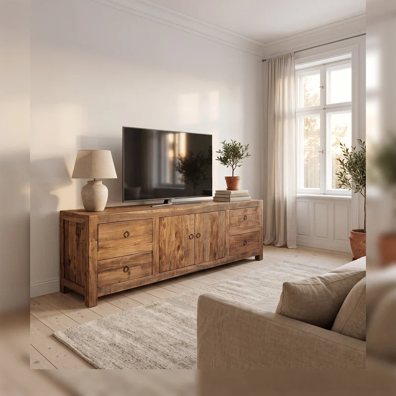 TV-Board Grainwood mit 4 Schubladen und 2 Türen 180 cm
