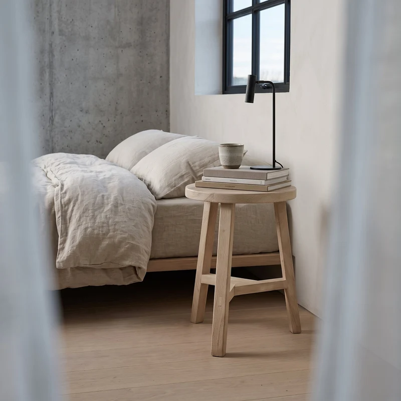 Hocker Driftwood rund aus hellem Mangoholz