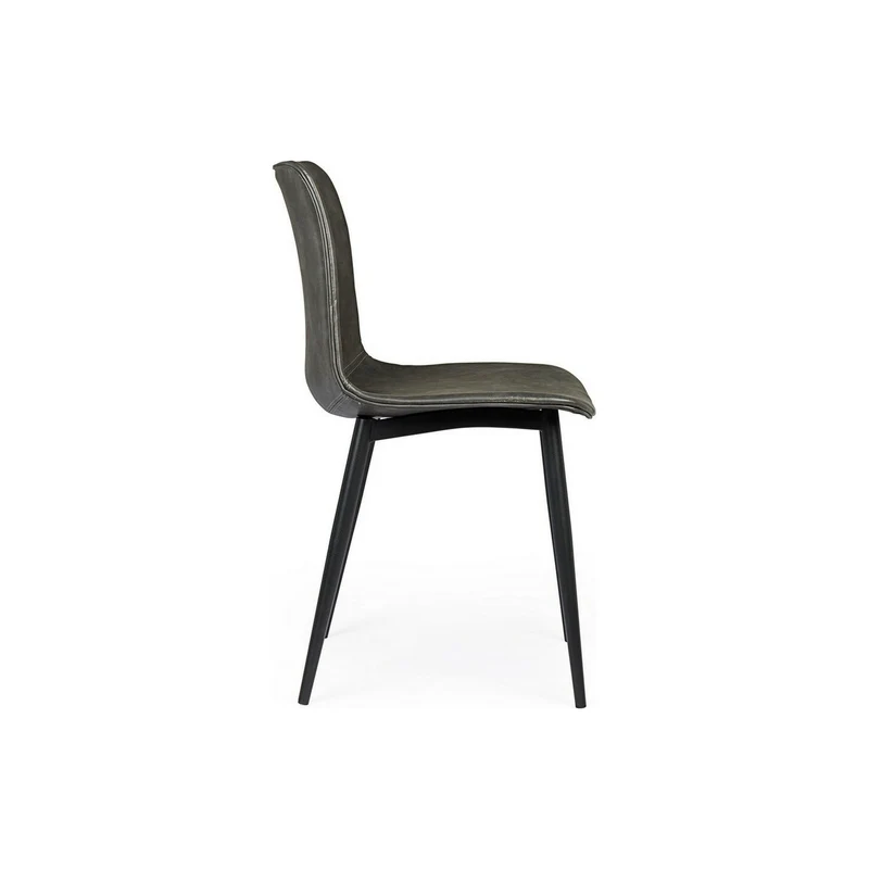Stuhl Kyra Anthrazit Vintage | Dunkelgrau, Kunstleder, Industrial