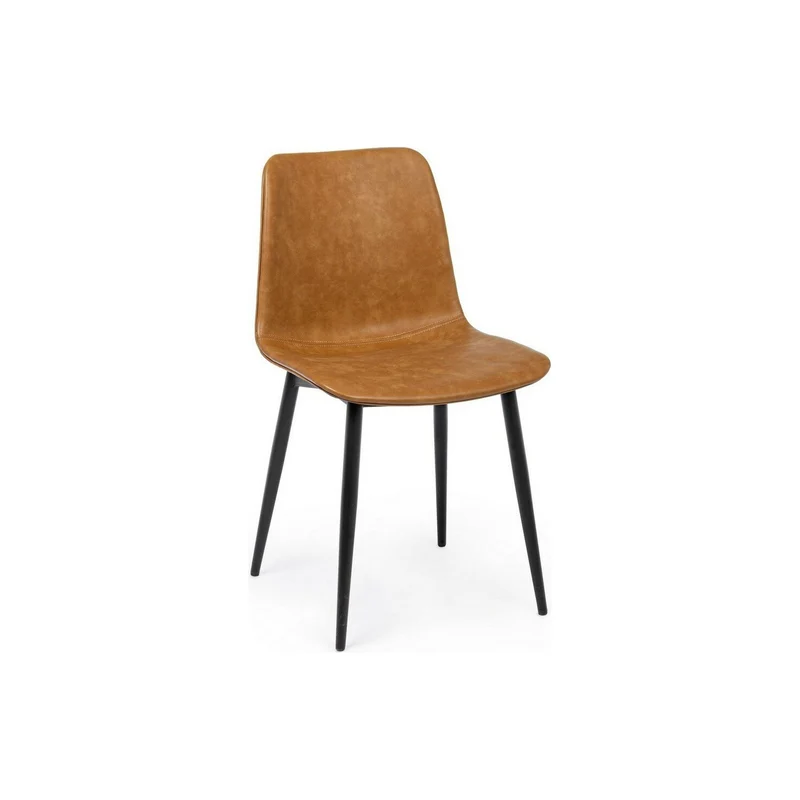 Stuhl Kyra Leder Vintage | Cognac, Kunstleder, Industrial