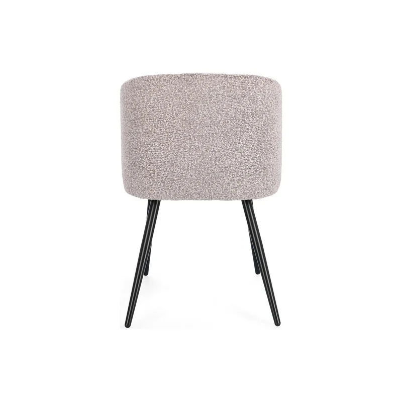 Stuhl Queen Bouclé Nerz | Graubraun, Polsterstuhl mit Steppnähten