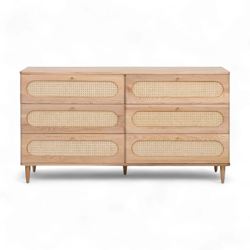 Frost Cane 6 Drawer Dresser