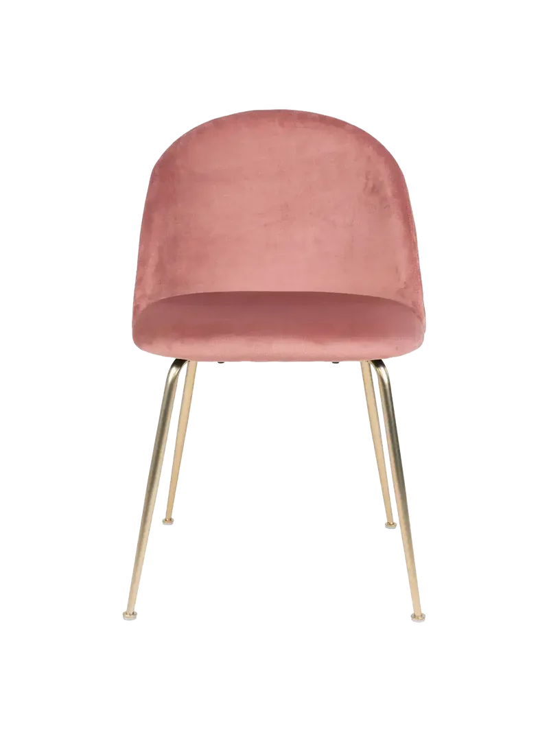 Geneve Esszimmerstuhl Samt, rosé, Messingbeine