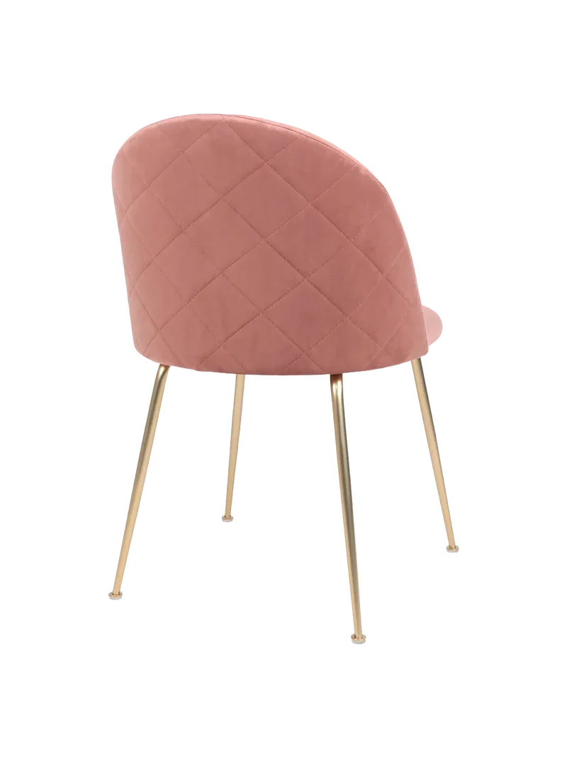 Geneve Esszimmerstuhl Samt, rosé, Messingbeine