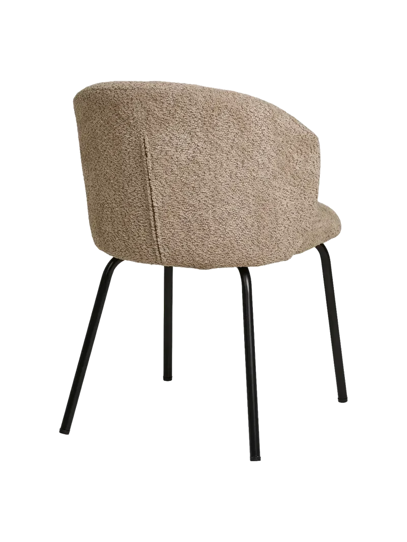 Safira Esszimmerstuhl Bouclé, beige, schwarze Beine