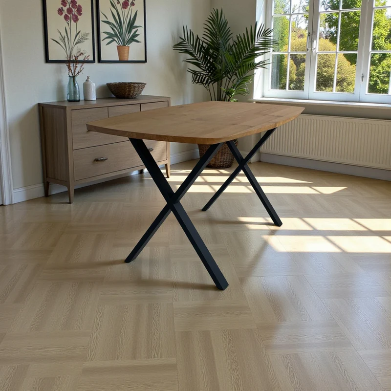 Lavida Freiform Tisch – Wildeiche, Kreuzfuß (140×80 cm)