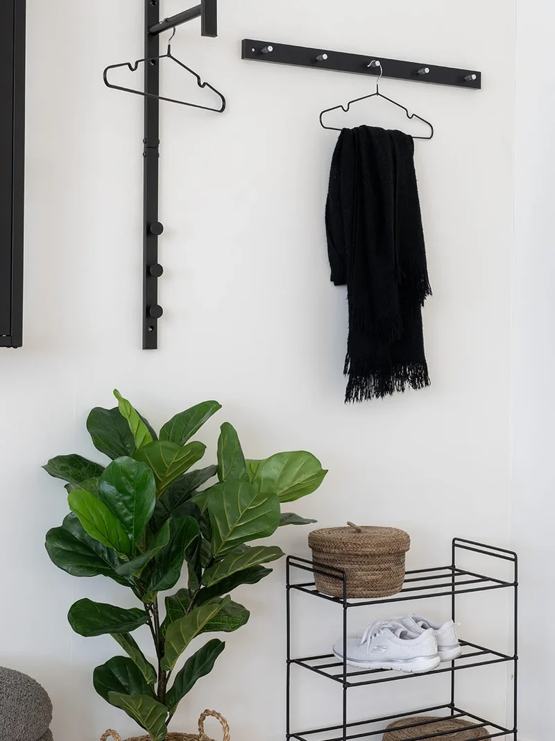 Padova Garderobe Holz/Stahl, schwarz