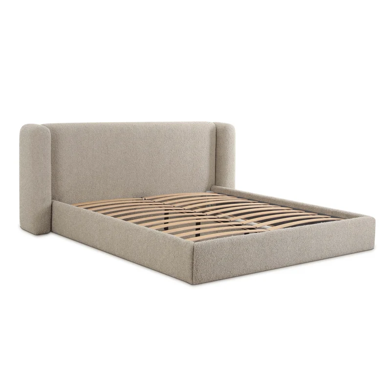 Vienna Tan Boucle King Bed