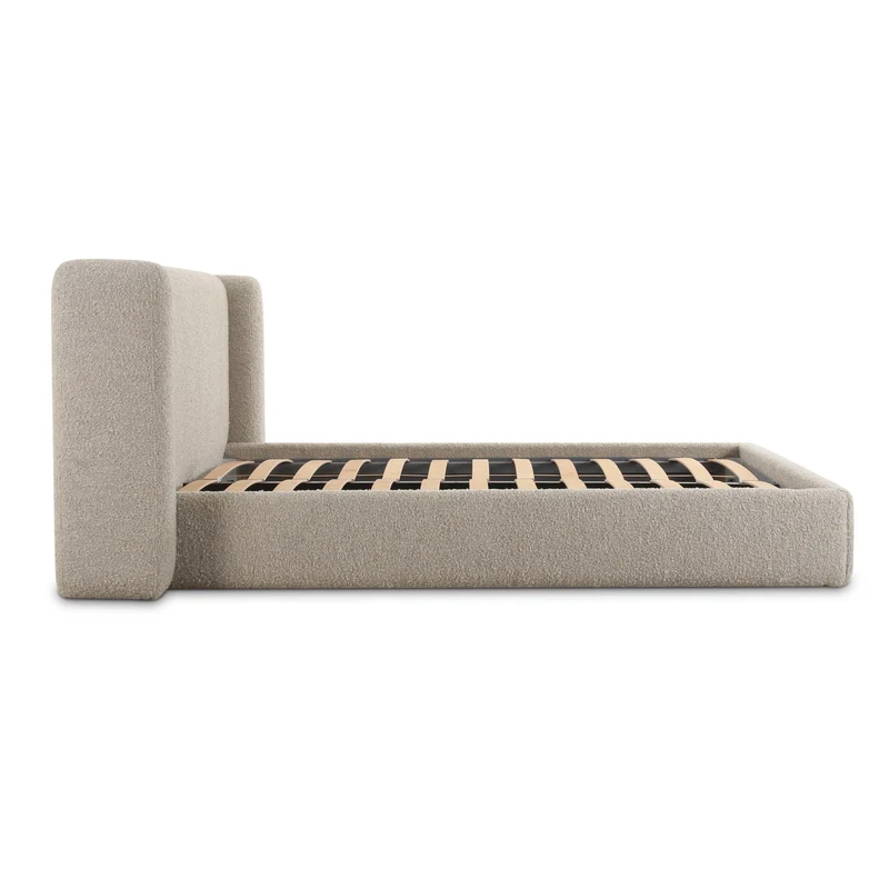 Vienna Tan Boucle King Bed
