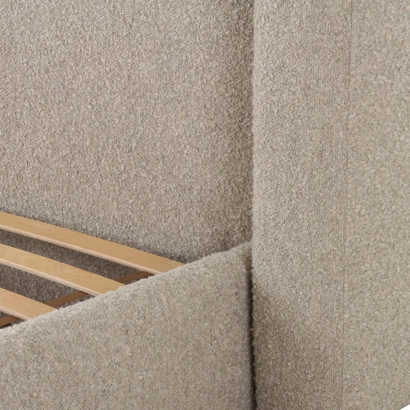 Vienna Tan Boucle King Bed